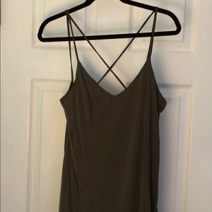 Alya Olive Green Cross Strap Dress